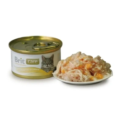 Brit Care 0,080кг куриная грудка и сыр консервы для кошек (100059) фото