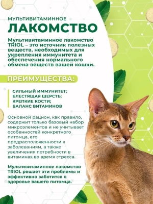 Triol 0,033кг лакомство мультивитаминное Крепкий иммунитет для кошек фото
