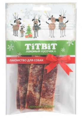 TiTBiT 0,08кг мраморные стейки из говядины для собак (Новогодняя коллекция) 