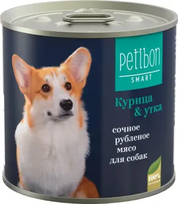 317141002 Корм влажный для собак Petibon Smart "Рубленое мясо с курицей и уткой", 240 г фото