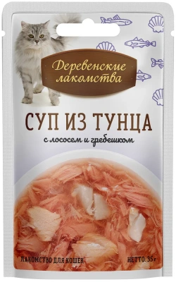 Деревенские Лакомства 0,035кг суп из тунца с лососем и гребешком (74501193) фото