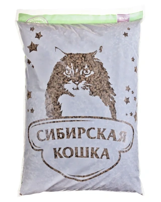 Наполнитель (Сибирская кошка) 20л Флора древесный, гранулы 6мм для кошек фото