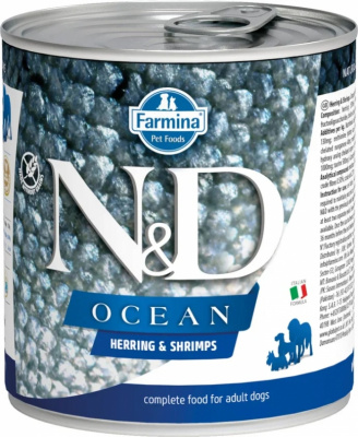 Farmina (Фармина) N&D 0,285кг DOG OCEAN HERRING & SHRIMP сельдь и креветка для собак  фото