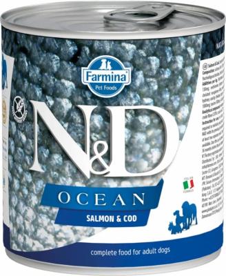 Farmina (Фармина) N&D 0,285кг DOG OCEAN SALMON & COD лосось и треска для собак фото