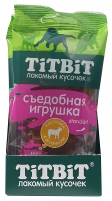 TiTBiT 0,05кг Съедобная игрушка косточка с ягненком Standart (12 шт) фото