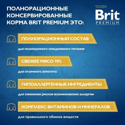 Brit Premium by Nature 0,1кг с мясом курицы и сыром консервы для кошек (51236) фото