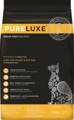 PURELUXE 1,5кг Элитное Питание для кошек домашних с лососем и горошком (939952) фото