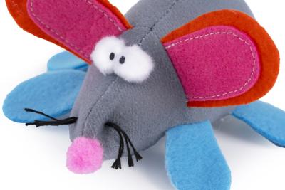 Игрушка (Wogy) Мышка с заводным механизмом микс для кошек, 12х11х6см  фото
