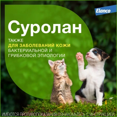 Суролан (Elanco) капли для лечения грибкового и бактериального отита, дерматита, 15мл (ЛИЦЕНЗИЯ) фото