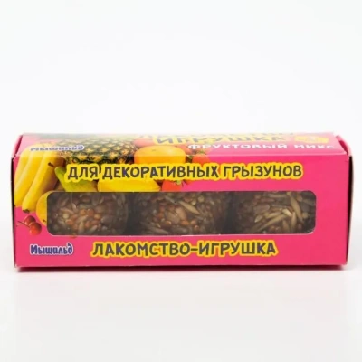 Мышильд 0,06кг Медово-зерновые шарики фруктовый микс для грызунов  фото
