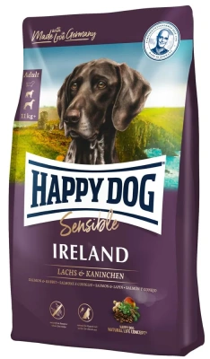 Happy Dog Supreme Sensible Ireland 2,8кг лосось кролик сухой для собак средних и крупных пород  улучшение состояния кожи и шерсти  фото
