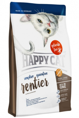 Хеппи Кет Sensitive Grainfree 1,4кг северный олень беззерновой сухой д/кошек (081138)