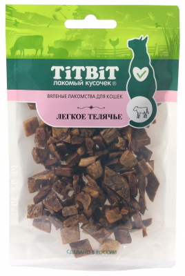 TiTBiT 0,02кг вяленые лакомства Легкое телячье для кошек