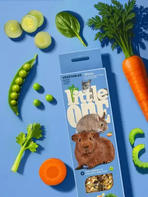 Little One 0,06кг*2шт Палочки для морских свинок, кроликов и шиншилл с овощами фото