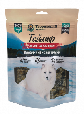 ТерриториЯ Таймыр 0,13кг палочки из кожи трески лакомство для собак фото
