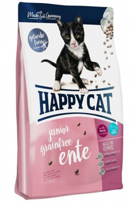 Хеппи Кет Supreme Junior Grainfree 0,3кг утка беззерновой сухой д/котят с чувств. пищевар. (113693)