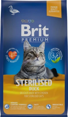Brit Premium Cat Duck & Chicken 0,8кг утка и курица сухой для стерилизованных взрослых кошек (49813) фото