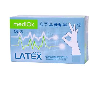Перчатки mediOk TG54PWDF-1-M диагностические, лат, неоп, текстурир, нестер, однор, натуральный, M фото