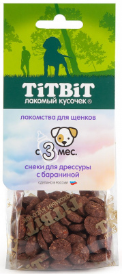 TiTBiT 0,07кг снеки для дрессуры с бараниной для щенков