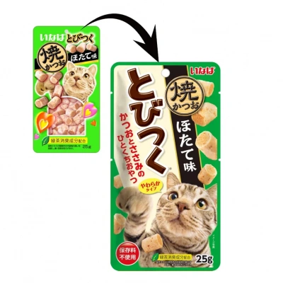 Inaba Tobitsuku Yakikatsuo 0,025кг со вкусом морского гребешка лакомство для кошек фото