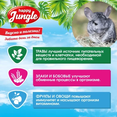 Happy Jungle 0,9кг корм для шиншилл (10) фото