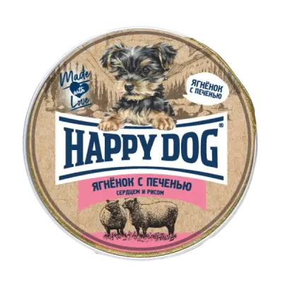 Happy Dog Natur Line 0,125кг ягненок с печенью, сердцем и рисом паштет для щенков фото