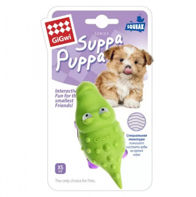 Игрушка (GiGWi) 75454 Крокодильчик с пищалкой 10см для мини собак, серия SUPPA PUPPA фото