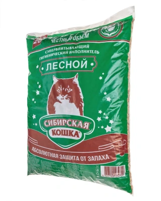 Наполнитель (Сибирская кошка) 20л Лесной древесный для кошек фото