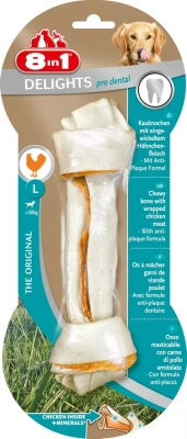Косточка (8in1) Delights Pro Dental  L для чистки зубов с курицей 21см, 85гр (2687) фото
