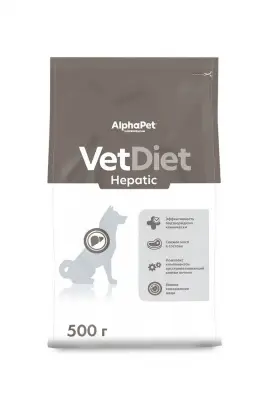 AlphaPet Vet Diet (АльфаПет) 0,5кг Hepatic сухой при заболеваниях печени для собак (655278) фото
