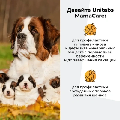 Unitabs 100таб./0,15кг витаминно-минеральная добавка MamaCare для беременных и кормящих собак фото