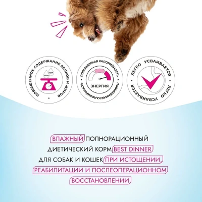 Best Dinner Vet Profi Recovery 0,1кг (диета восстановления) консервы для собак и кошек (406784) фото
