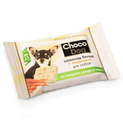 VEDA 0,015кг лакомство Choco Dog для собак шоколад белый с морковью фото