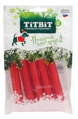 TiTBiT 0,1кг палочки мармеладные для собак Red snack (Новогодняя коллекция)  фото