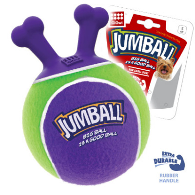 Игрушка (GiGWi) 75363 Мяч теннисный c ручками зеленый 18см для собак, серия JUMBALL фото