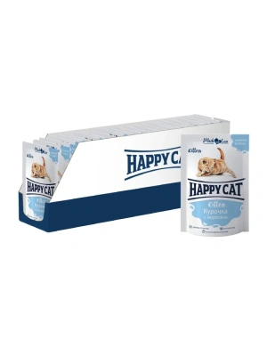 Happy Cat 0,1кг курочка+морковь кусочки в соусе для котят (400751) фото