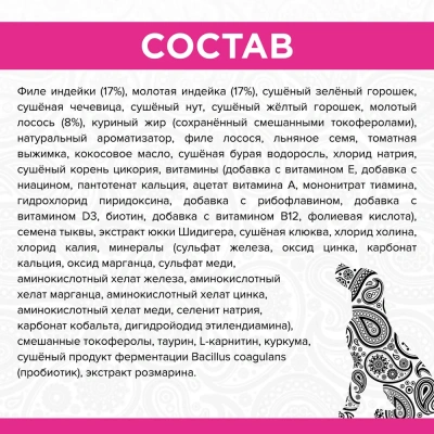 PURELUXE 1,81кг Элитное Питание для собак норм веса с индейкой, лососем и чечевицей (939631) фото