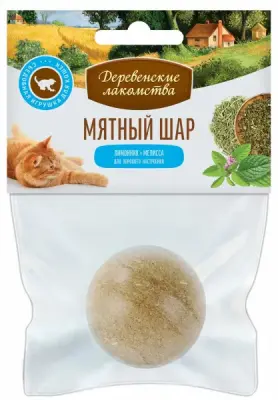 Деревенские лакомства кошачья мята Мятный шар Лимонник + мелисса, 22г. фото