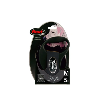 Рулетка (Flexi) Style М ремень 5м до 25кг черный фото