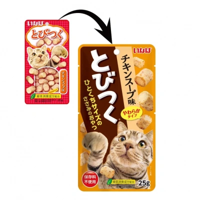 Inaba Tobitsuko 0,025кг со вкусом куриного бульона лакомство для кошек фото
