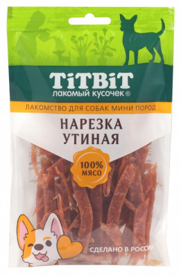 ТитБит нарезка утиная для собак мини пород 70 г