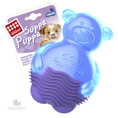 Игрушка GiGwi Мишка с пищалкой синий 9 см 75424