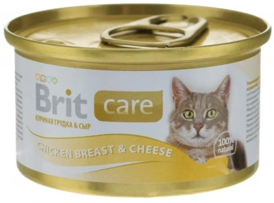 Brit Care 0,080кг куриная грудка и сыр консервы для кошек (100059)