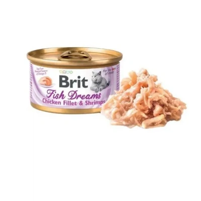 Brit Fish Dreams Chicken fillet & Shrimps 0,08кг куриное филе и креветки консервы для кошек (527885) фото