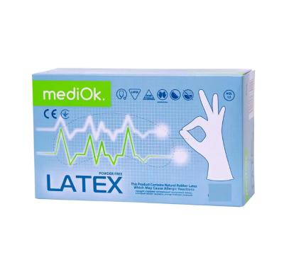 Перчатки mediOk TG54PWDF-1-S диагностические, лат, неоп, текстурир, нестер, однор, натуральный, S фото