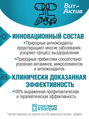 Вит-Актив  активная кормовая добавка К-И для кастрированных котов и кошек 120табл для кошек фото