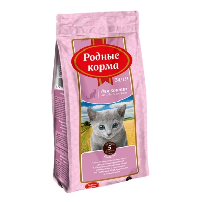 Родные корма 2,045кг (5 фунтов) с индейкой сухой для котят (133417)