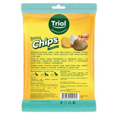 Triol 0,1кг лакомство Fun Food Чипсы со вкусом курицы для собак (10151136) фото
