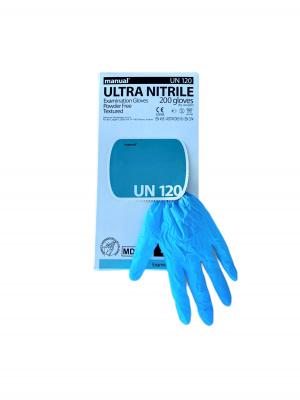 Перчатки MANUAL (UN120) нитриловые нестерильные неопудренные смотровые, М