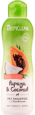 Шампунь+кондиционер (Tropiclean) 0,355л  2в1 Папайя и кокос для собак и кошек